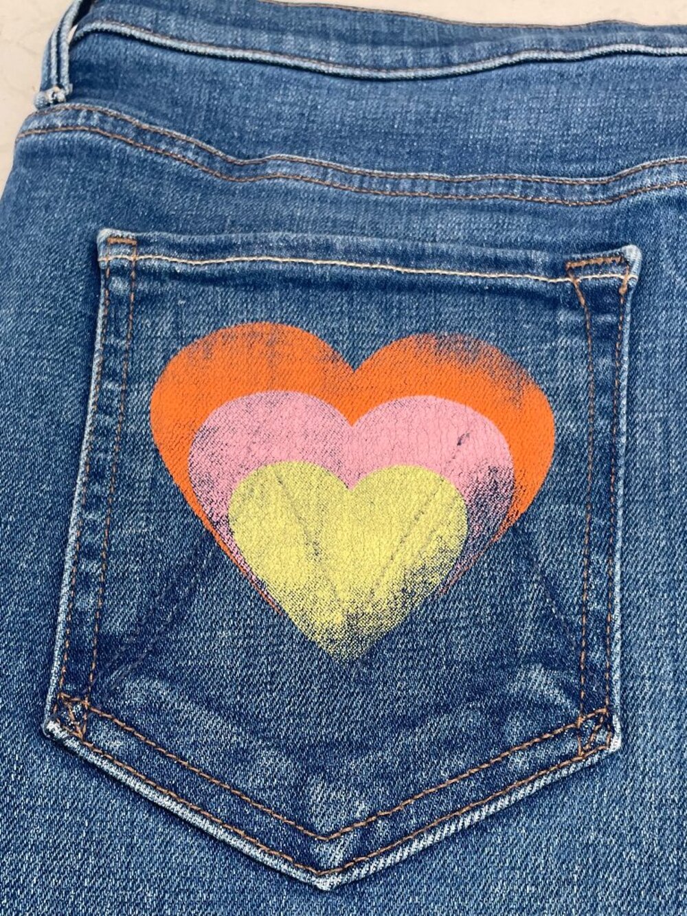MOTHER The Super Stunner Ankle Jeans Double Vision Heart Pocket Boho HTF Sz 34 - Picture 9 of 13
